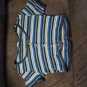 Unbranded striped button up crop